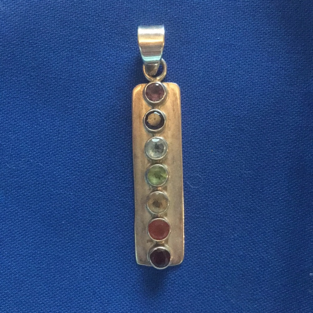 7-Chakra Gemstone SS Pendant